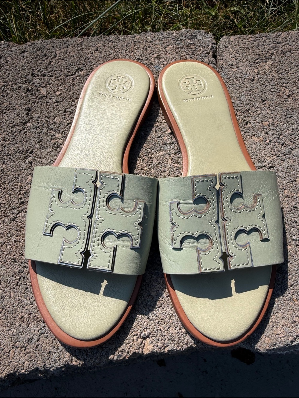Tory Burch Ines Slides Calf Leather Size 7 US
